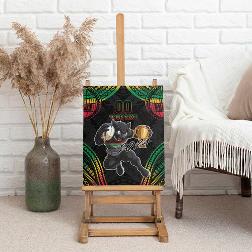 Custom Panthers Champion Grand Final 2024 Canvas Wall Art With Polynesian Style