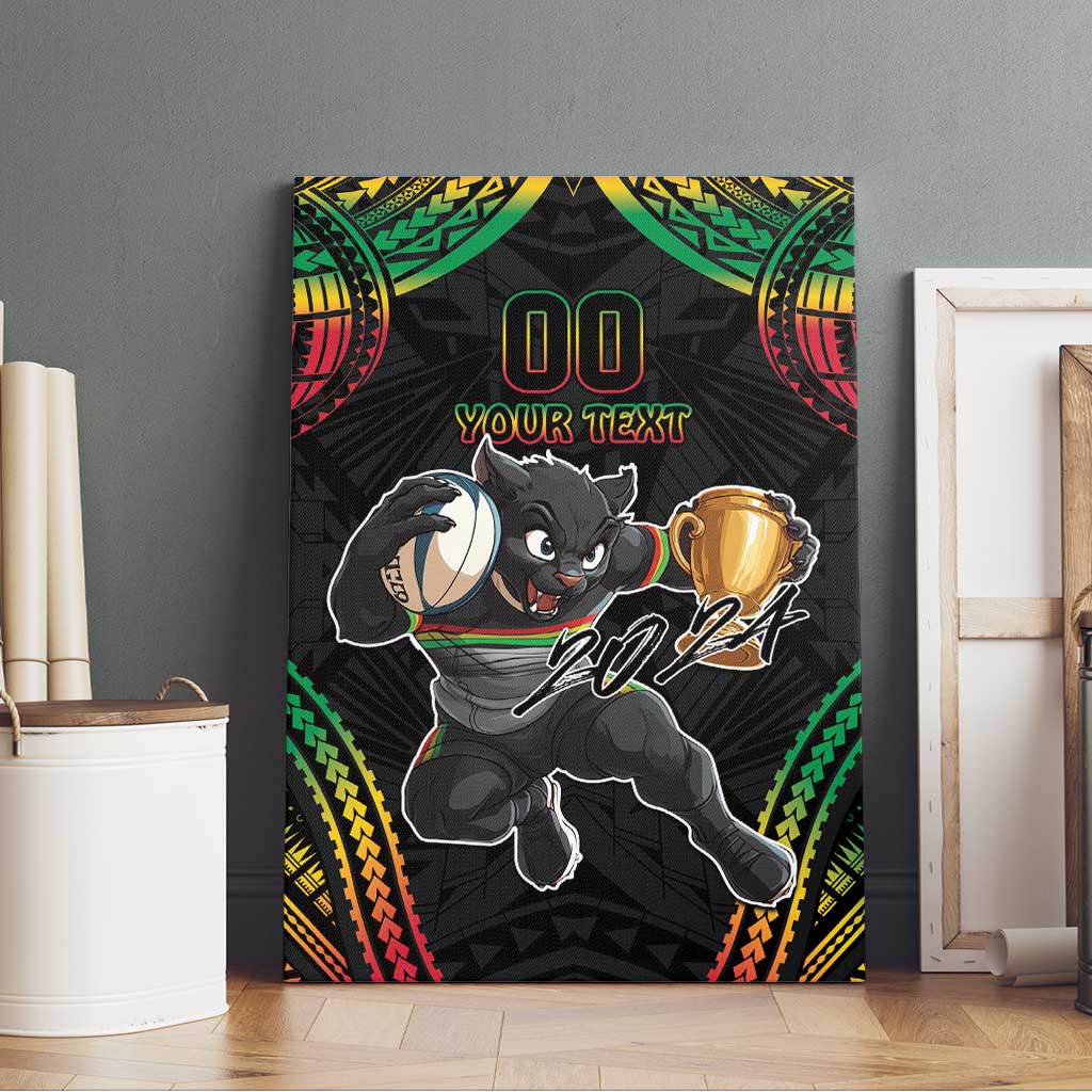 Custom Panthers Champion Grand Final 2024 Canvas Wall Art With Polynesian Style
