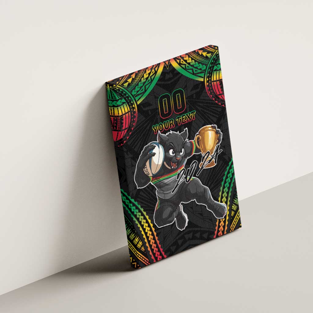 Custom Panthers Champion Grand Final 2024 Canvas Wall Art With Polynesian Style