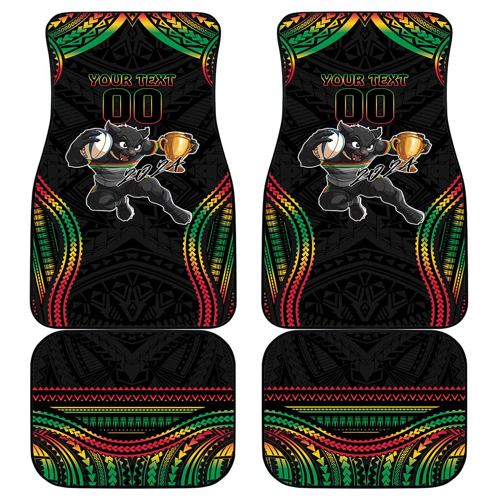 Custom Panthers Champion Grand Final 2024 Car Mats With Polynesian Style