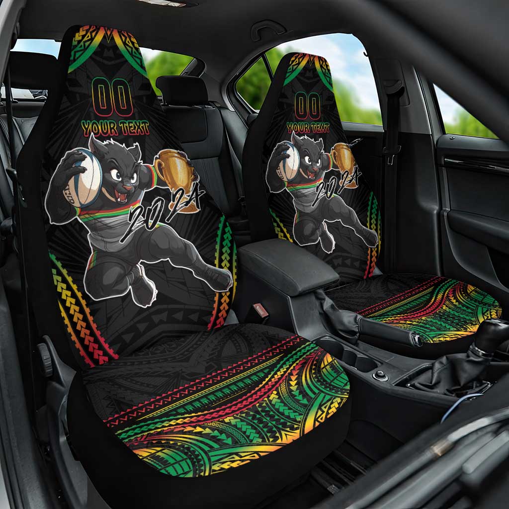 Custom Panthers Champion Grand Final 2024 Car Seat Cover With Polynesian Style