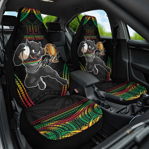 Custom Panthers Champion Grand Final 2024 Car Seat Cover With Polynesian Style