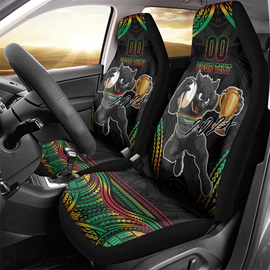 Custom Panthers Champion Grand Final 2024 Car Seat Cover With Polynesian Style