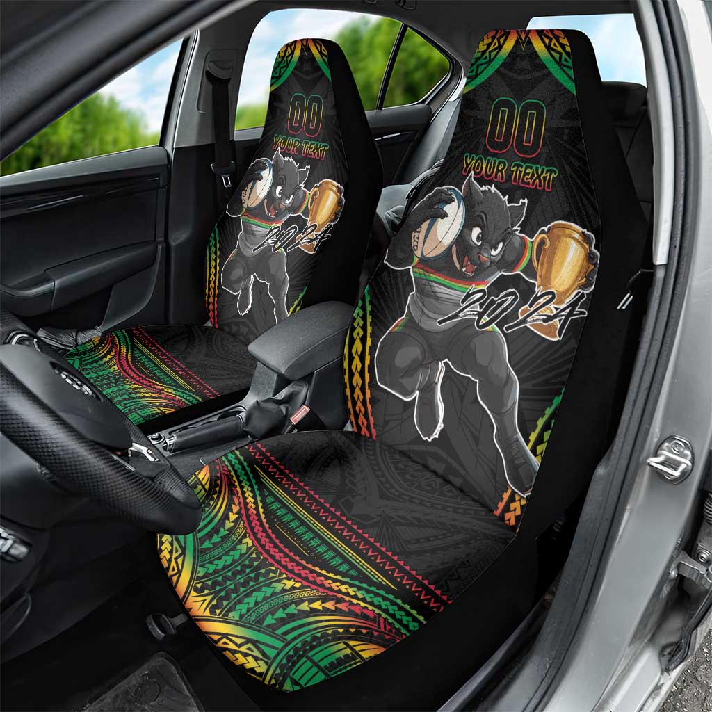 Custom Panthers Champion Grand Final 2024 Car Seat Cover With Polynesian Style