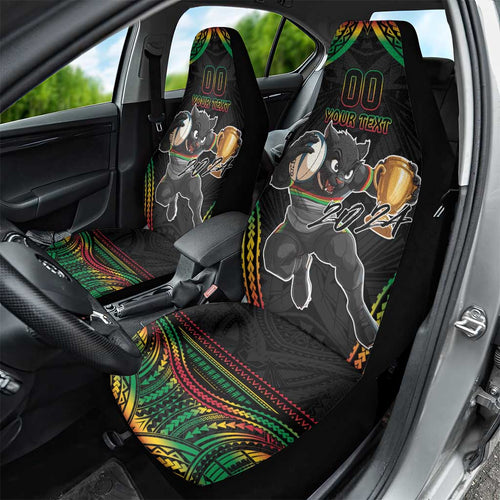 Custom Panthers Champion Grand Final 2024 Car Seat Cover With Polynesian Style