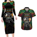 Custom Panthers Champion Grand Final 2024 Couples Matching Long Sleeve Bodycon Dress and Hawaiian Shirt With Polynesian Style