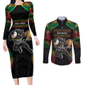 Custom Panthers Champion Grand Final 2024 Couples Matching Long Sleeve Bodycon Dress and Long Sleeve Button Shirt With Polynesian Style