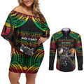Custom Panthers Champion Grand Final 2024 Couples Matching Off Shoulder Short Dress and Long Sleeve Button Shirt With Polynesian Style