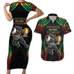 Custom Panthers Champion Grand Final 2024 Couples Matching Short Sleeve Bodycon Dress and Hawaiian Shirt With Polynesian Style