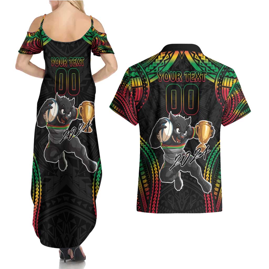 Custom Panthers Champion Grand Final 2024 Couples Matching Summer Maxi Dress and Hawaiian Shirt With Polynesian Style