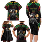 Custom Panthers Champion Grand Final 2024 Family Matching Long Sleeve Bodycon Dress and Hawaiian Shirt With Polynesian Style