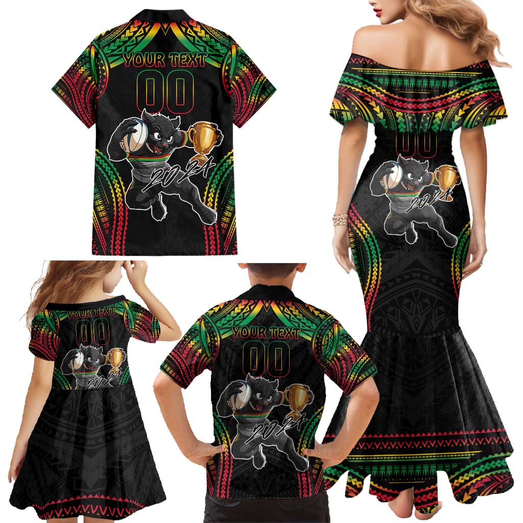 Custom Panthers Champion Grand Final 2024 Family Matching Mermaid Dress and Hawaiian Shirt With Polynesian Style