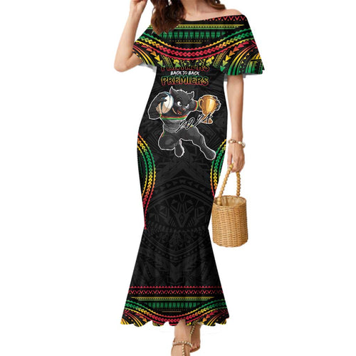 Custom Panthers Champion Grand Final 2024 Family Matching Mermaid Dress and Hawaiian Shirt With Polynesian Style