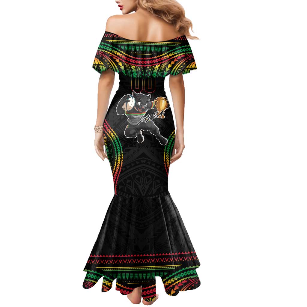 Custom Panthers Champion Grand Final 2024 Family Matching Mermaid Dress and Hawaiian Shirt With Polynesian Style