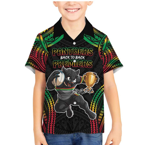 Custom Panthers Champion Grand Final 2024 Family Matching Mermaid Dress and Hawaiian Shirt With Polynesian Style