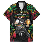 Custom Panthers Champion Grand Final 2024 Family Matching Off The Shoulder Long Sleeve Dress and Hawaiian Shirt With Polynesian Style