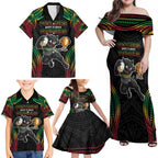 Custom Panthers Champion Grand Final 2024 Family Matching Off Shoulder Maxi Dress and Hawaiian Shirt With Polynesian Style