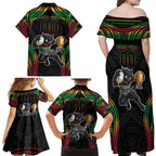 Custom Panthers Champion Grand Final 2024 Family Matching Off Shoulder Maxi Dress and Hawaiian Shirt With Polynesian Style