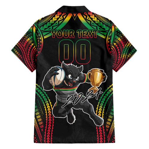 Custom Panthers Champion Grand Final 2024 Family Matching Off Shoulder Maxi Dress and Hawaiian Shirt With Polynesian Style