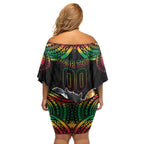 Custom Panthers Champion Grand Final 2024 Family Matching Off Shoulder Short Dress and Hawaiian Shirt With Polynesian Style