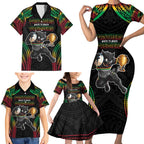 Custom Panthers Champion Grand Final 2024 Family Matching Short Sleeve Bodycon Dress and Hawaiian Shirt With Polynesian Style