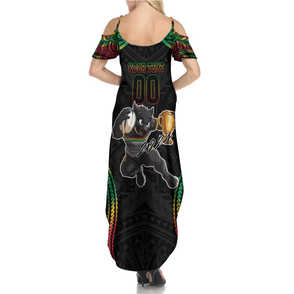 Custom Panthers Champion Grand Final 2024 Family Matching Summer Maxi Dress and Hawaiian Shirt With Polynesian Style