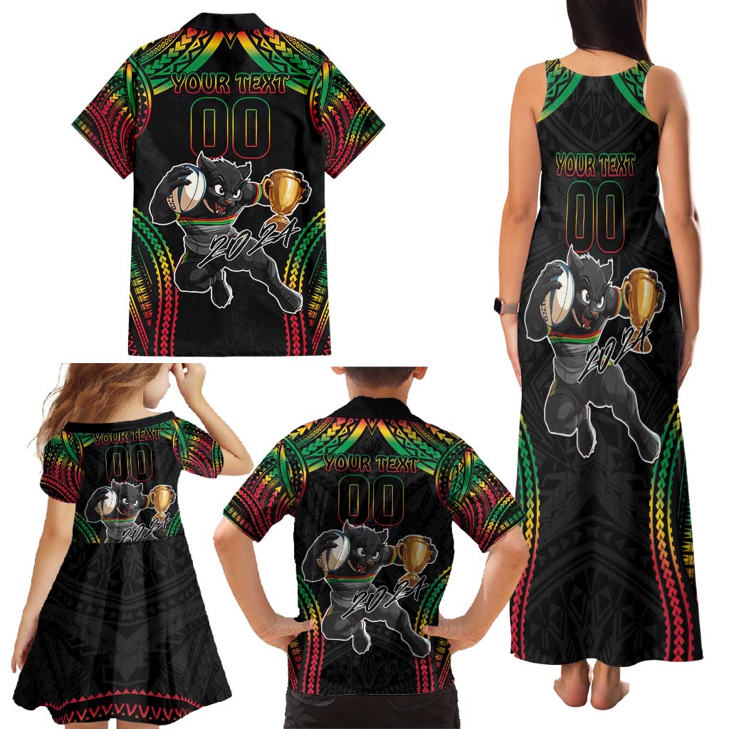 Custom Panthers Champion Grand Final 2024 Family Matching Tank Maxi Dress and Hawaiian Shirt With Polynesian Style