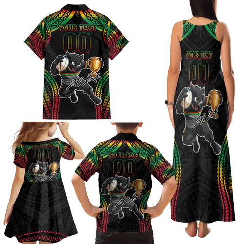 Custom Panthers Champion Grand Final 2024 Family Matching Tank Maxi Dress and Hawaiian Shirt With Polynesian Style