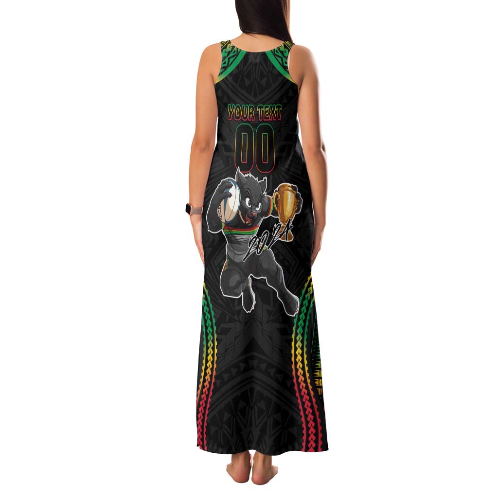 Custom Panthers Champion Grand Final 2024 Family Matching Tank Maxi Dress and Hawaiian Shirt With Polynesian Style