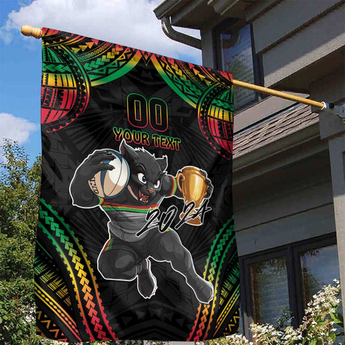 Custom Panthers Champion Grand Final 2024 Garden Flag With Polynesian Style