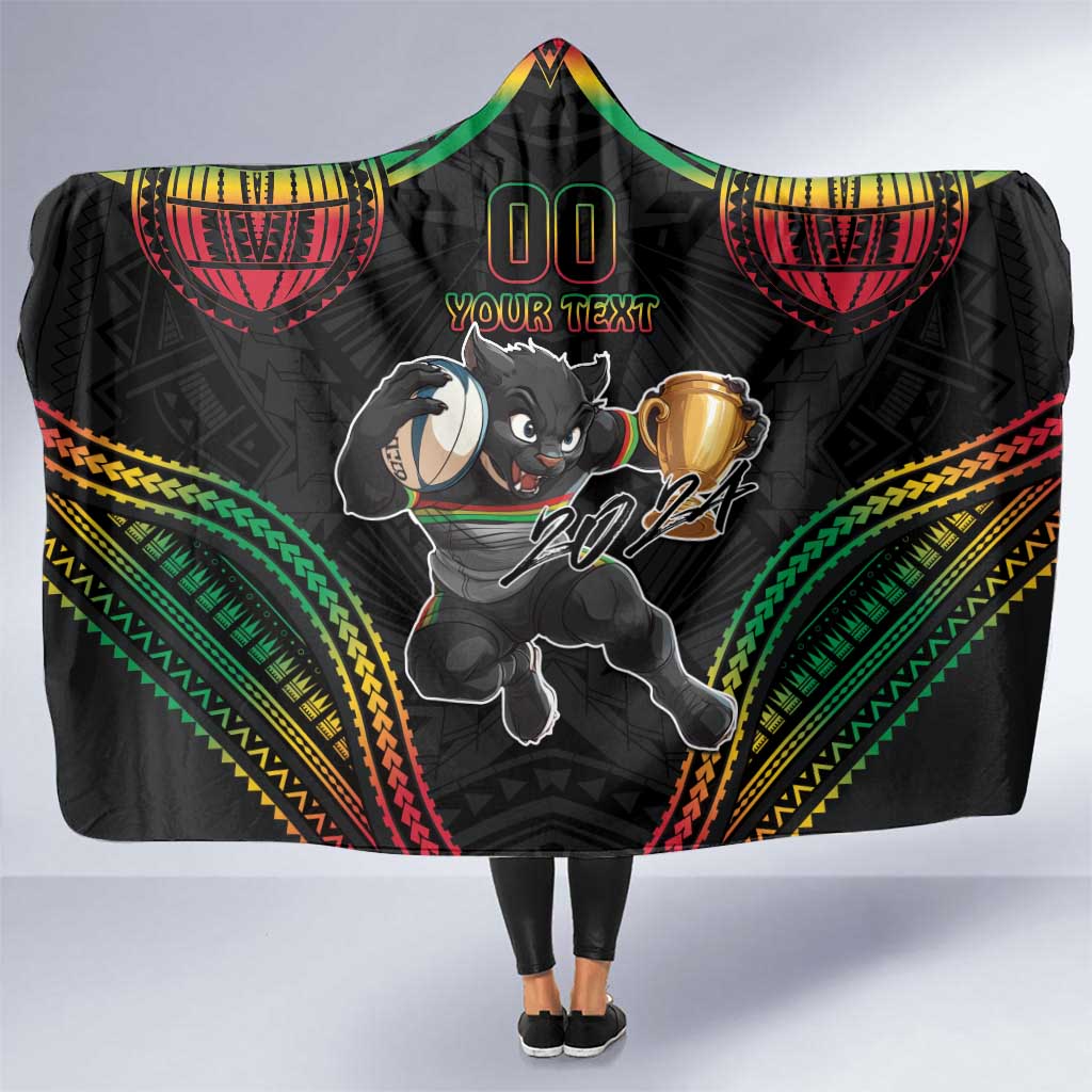 Custom Panthers Champion Grand Final 2024 Hooded Blanket With Polynesian Style