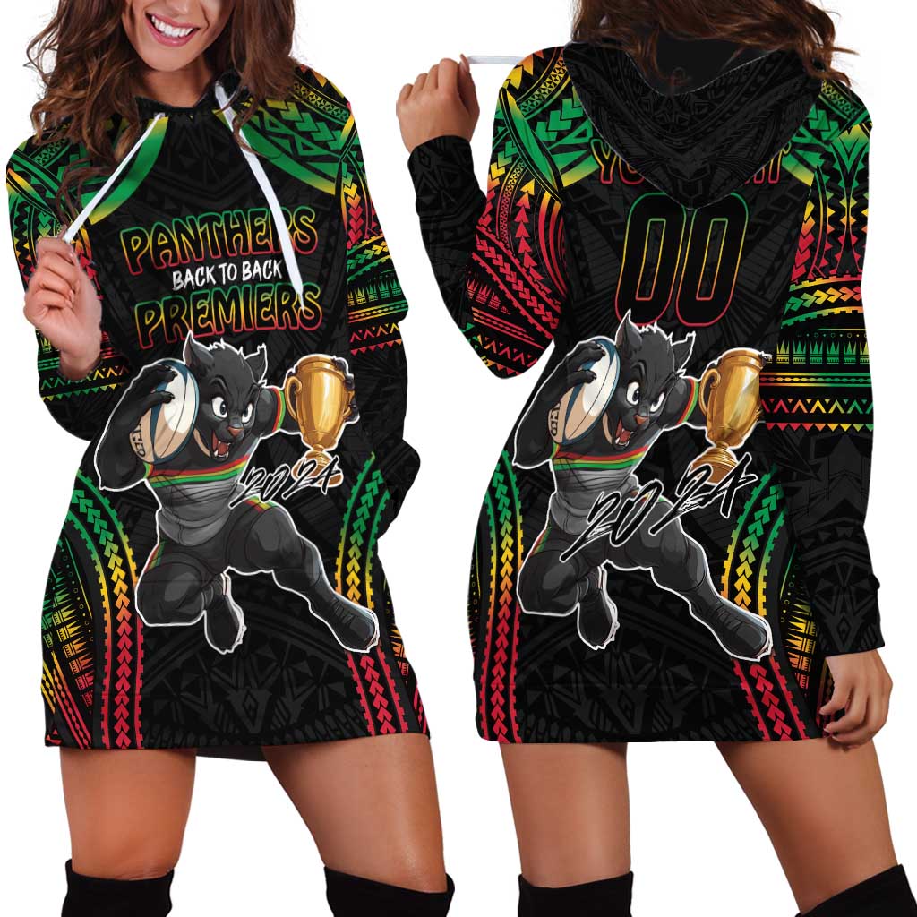 Custom Panthers Champion Grand Final 2024 Hoodie Dress With Polynesian Style