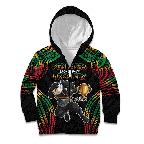 Custom Panthers Champion Grand Final 2024 Kid Hoodie With Polynesian Style
