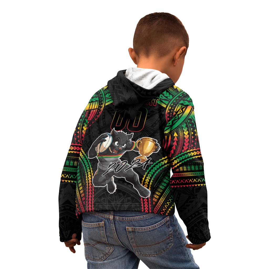 Custom Panthers Champion Grand Final 2024 Kid Hoodie With Polynesian Style