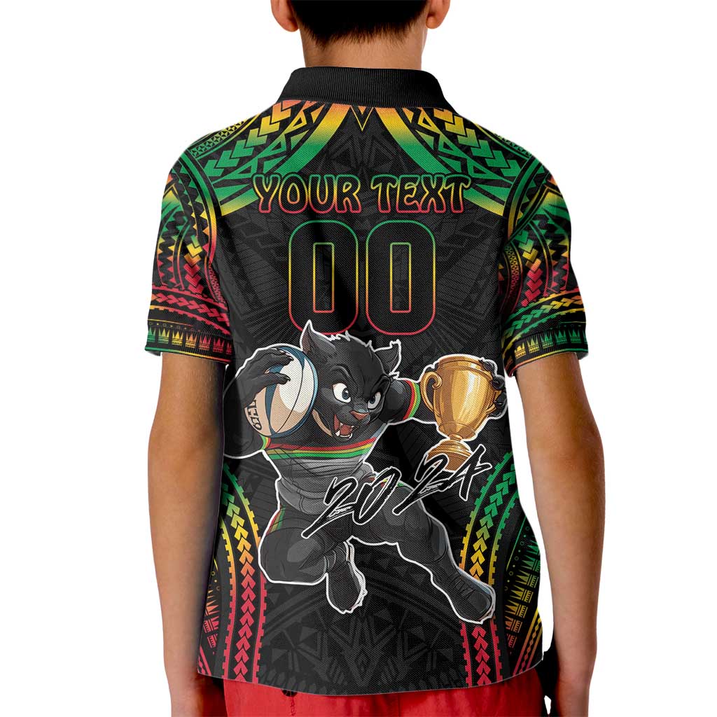 Custom Panthers Champion Grand Final 2024 Kid Polo Shirt With Polynesian Style