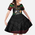 Custom Panthers Champion Grand Final 2024 Kid Short Sleeve Dress With Polynesian Style