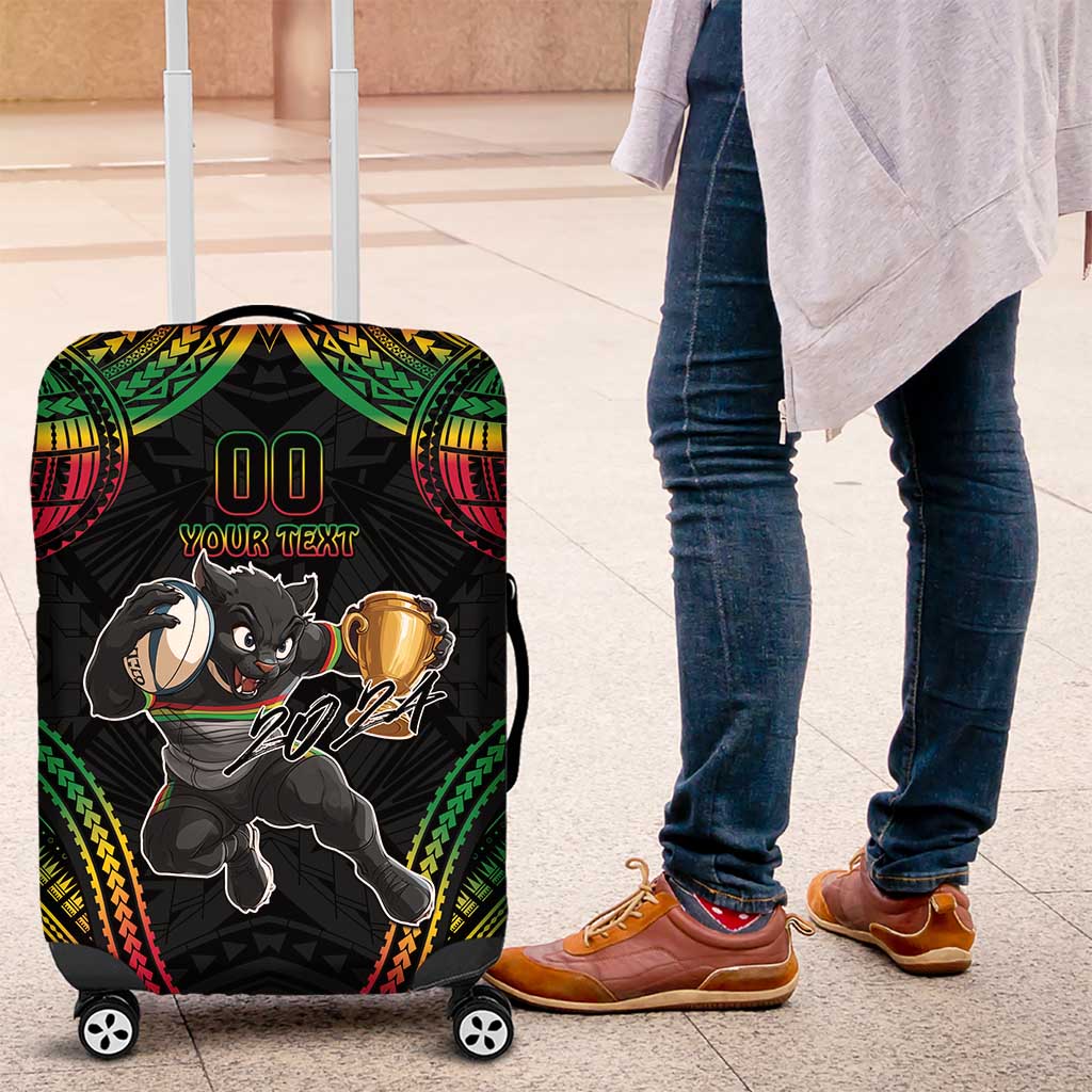 Custom Panthers Champion Grand Final 2024 Luggage Cover With Polynesian Style