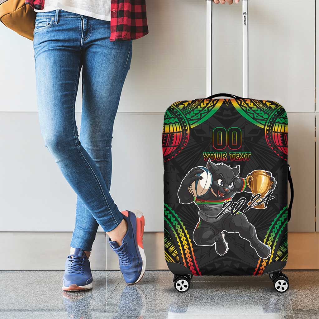 Custom Panthers Champion Grand Final 2024 Luggage Cover With Polynesian Style