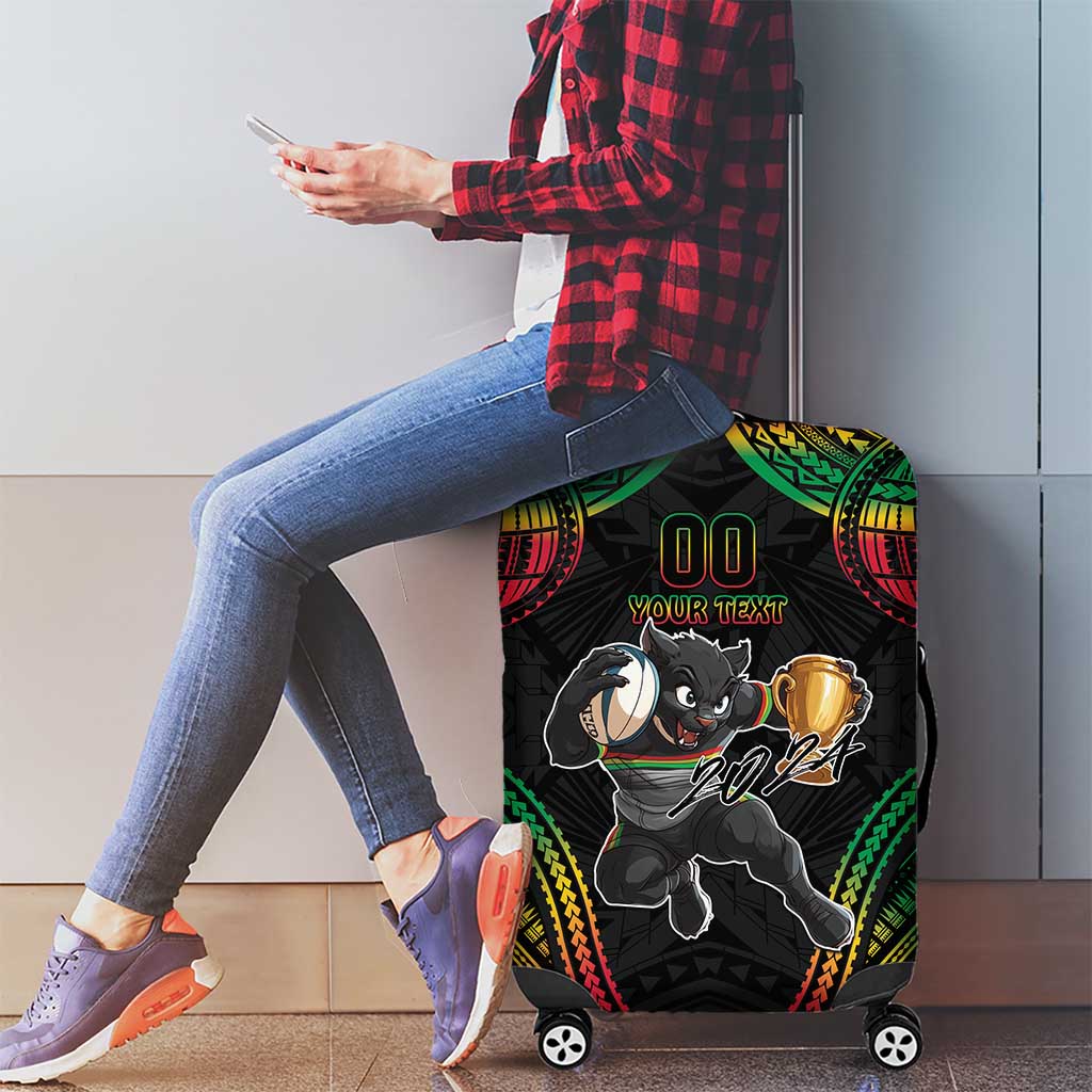 Custom Panthers Champion Grand Final 2024 Luggage Cover With Polynesian Style