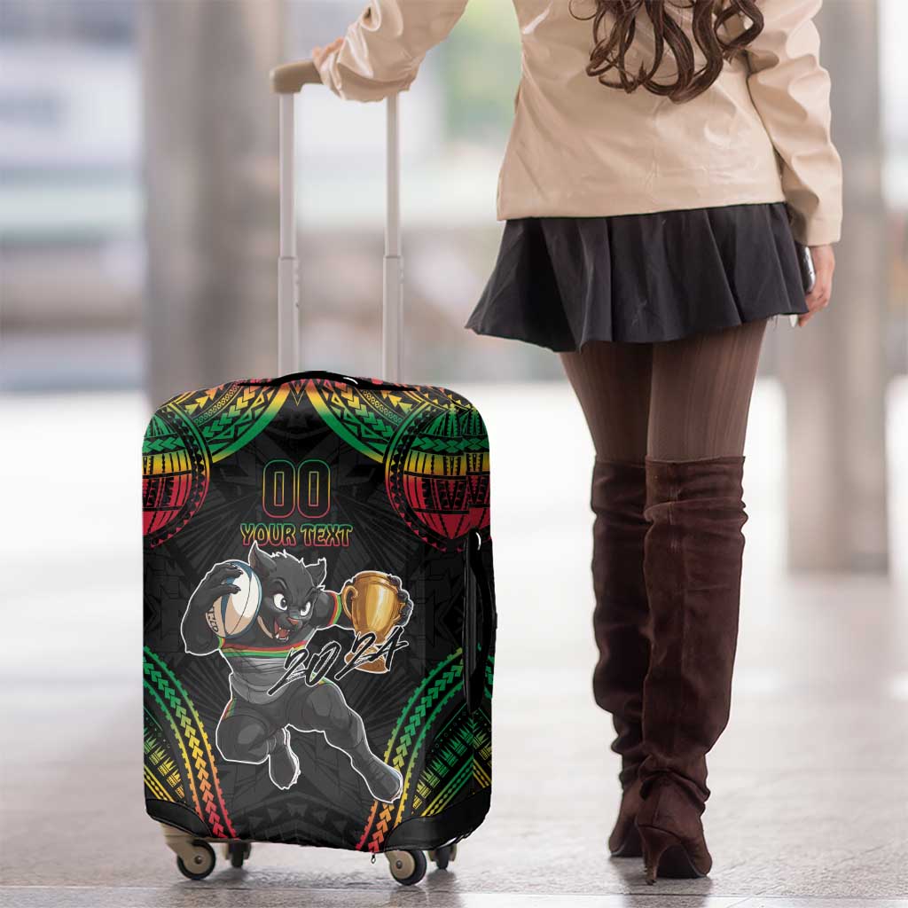 Custom Panthers Champion Grand Final 2024 Luggage Cover With Polynesian Style