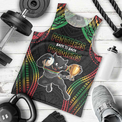 Custom Panthers Champion Grand Final 2024 Men Tank Top With Polynesian Style