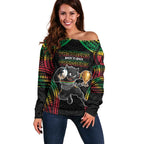 Custom Panthers Champion Grand Final 2024 Off Shoulder Sweater With Polynesian Style