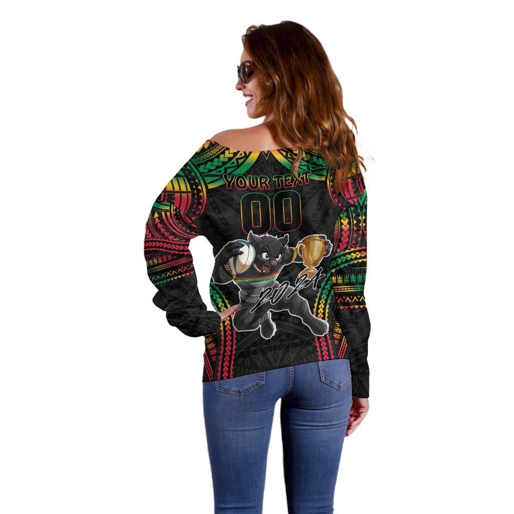Custom Panthers Champion Grand Final 2024 Off Shoulder Sweater With Polynesian Style