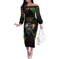 Custom Panthers Champion Grand Final 2024 Off The Shoulder Long Sleeve Dress With Polynesian Style