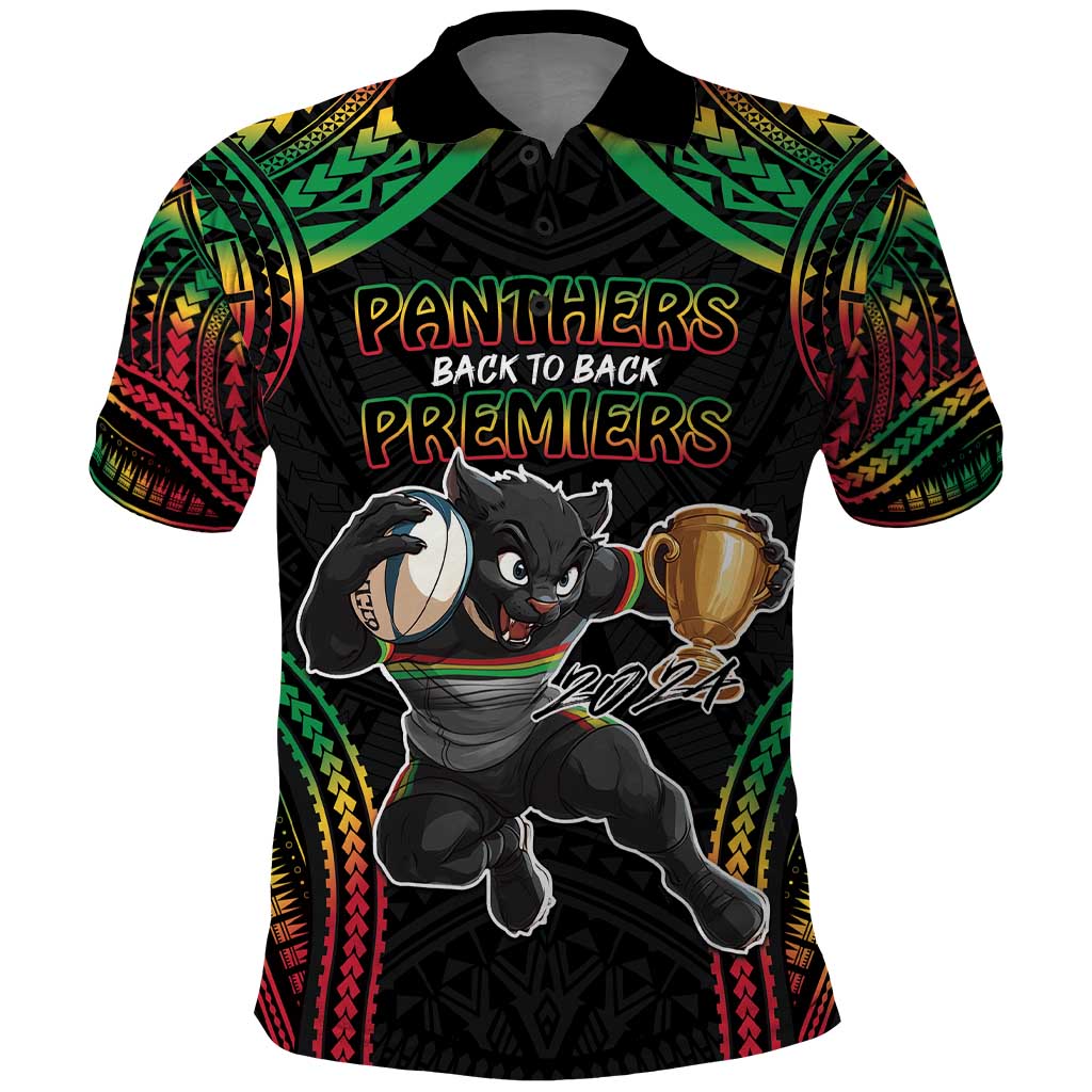 Custom Panthers Champion Grand Final 2024 Polo Shirt With Polynesian Style