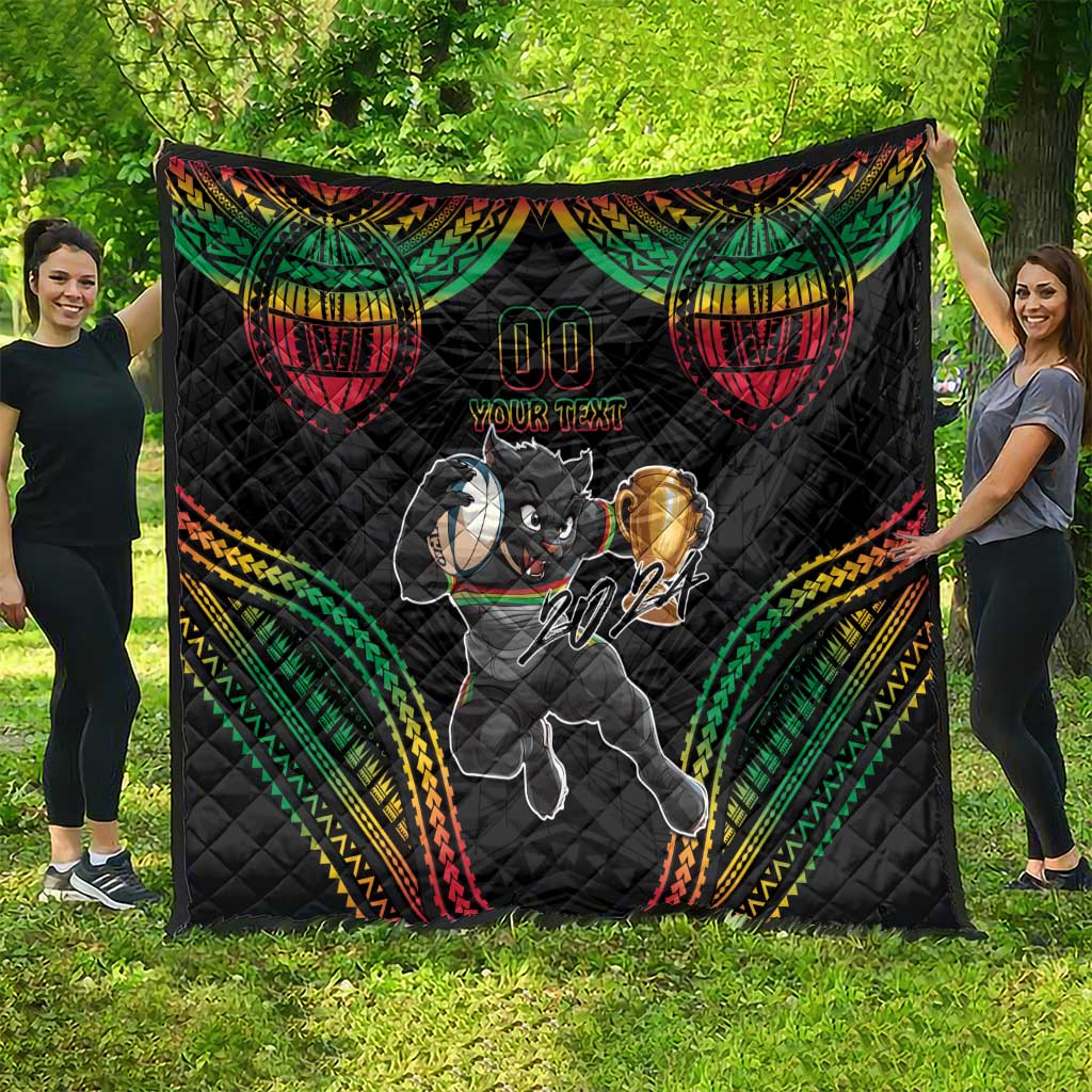 Custom Panthers Champion Grand Final 2024 Quilt With Polynesian Style