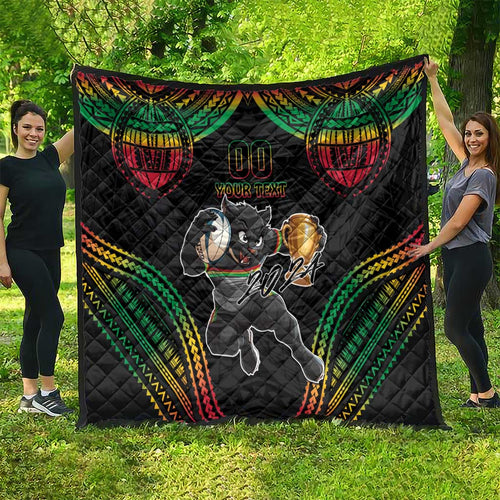 Custom Panthers Champion Grand Final 2024 Quilt With Polynesian Style