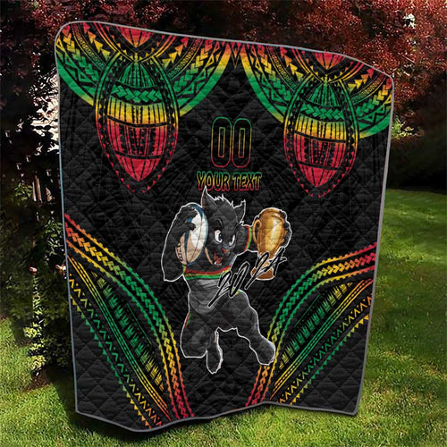 Custom Panthers Champion Grand Final 2024 Quilt With Polynesian Style