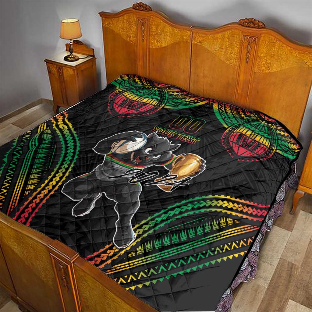 Custom Panthers Champion Grand Final 2024 Quilt With Polynesian Style