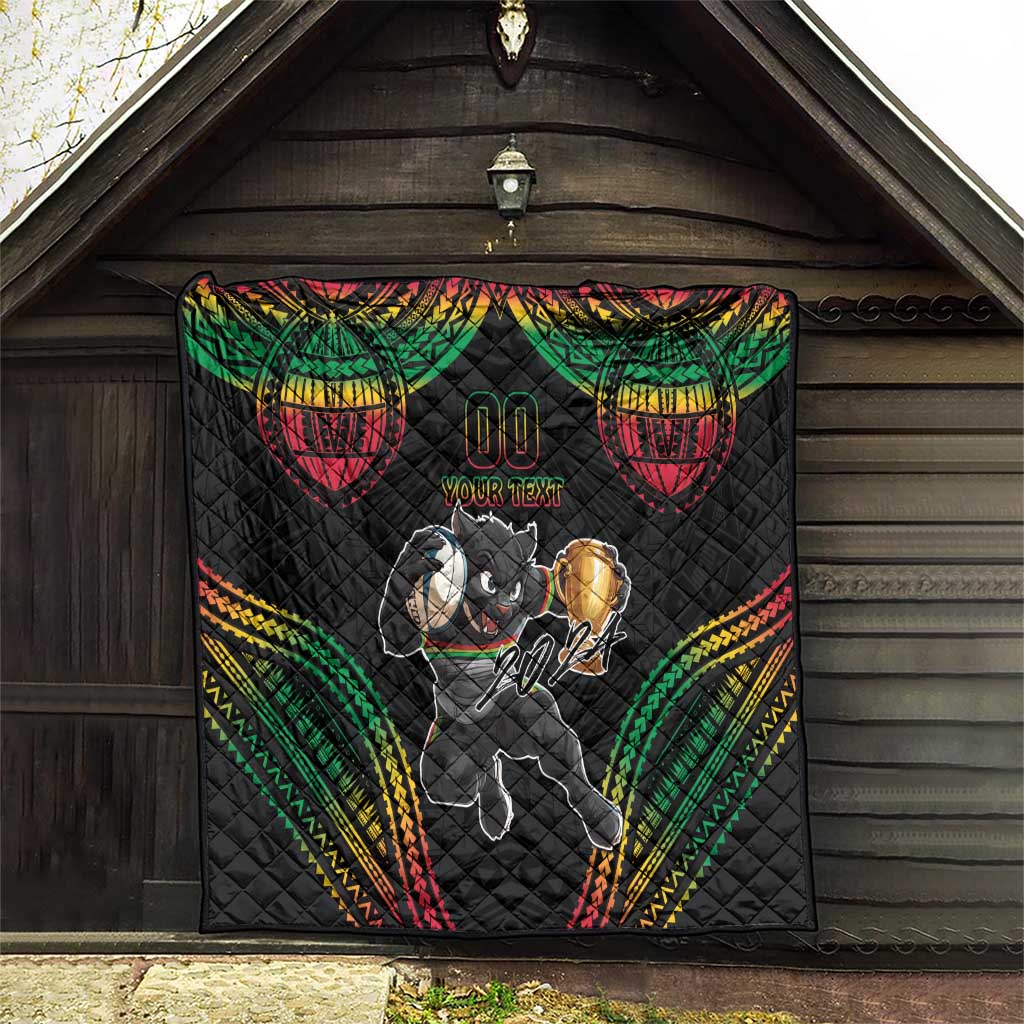 Custom Panthers Champion Grand Final 2024 Quilt With Polynesian Style